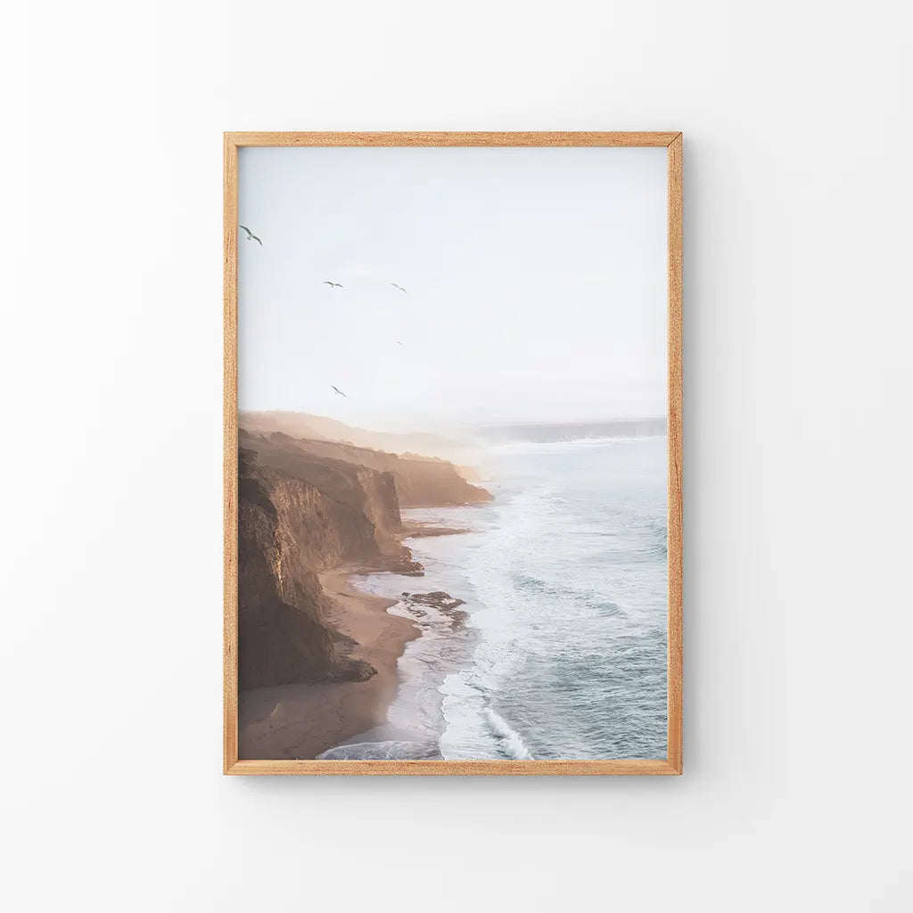 Coastal Cliff and Ocean Rocks Poster