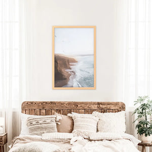 Coastal Cliff and Ocean Rocks Poster