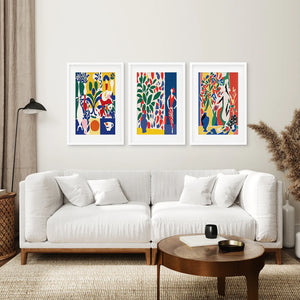 Modern Colorful Floral Matisse Wall Art Set