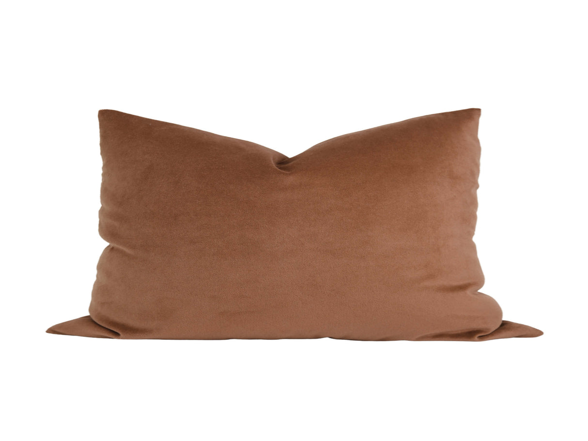 Copper Velvet Throw Pillow