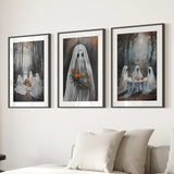Moody Halloween Ghosts Trendy Wall Art Poster