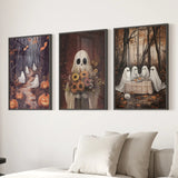 Charming and Spooky Art for Fall Season Poster