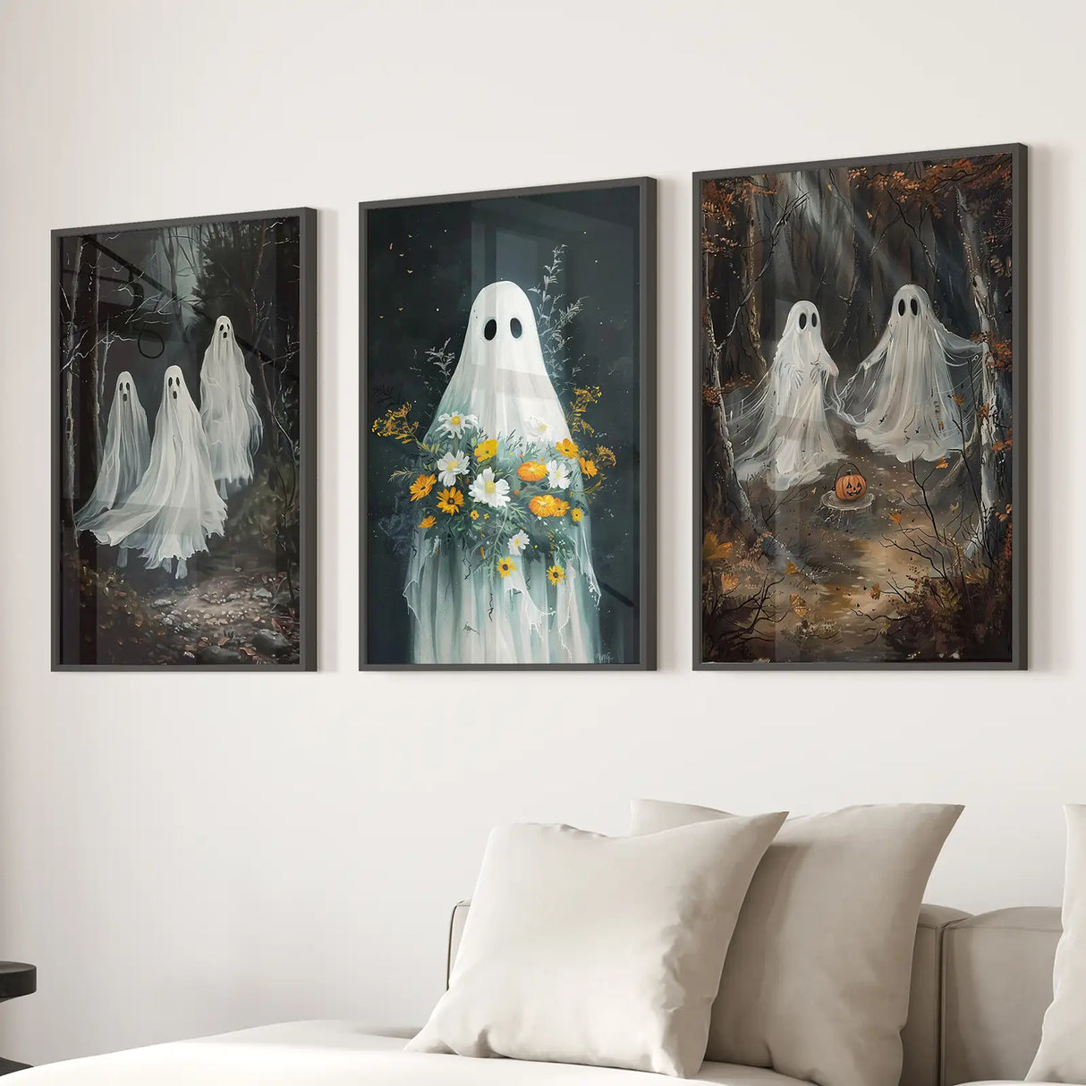 Halloween Ghosts in the Forest Wall Art Prints