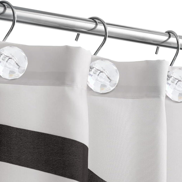 Set of 12 Rust Resistant Shower Curtain Hooks - 6 Designs!