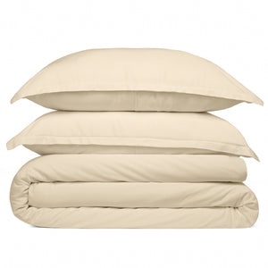 Cosy House Collection 100% Bamboo Duvet Cover Set in Cream