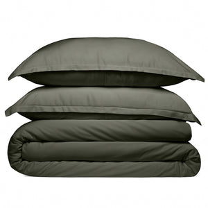 Cosy House Collection 100% Bamboo Duvet Cover Set in Grey