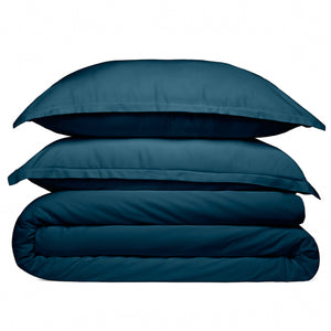 Cosy House Collection 100% Bamboo Duvet Cover Set in Marine Blue