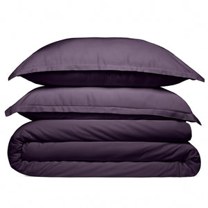 Cosy House Collection 100% Bamboo Duvet Cover Set in Purple