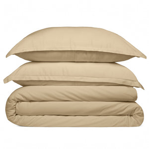 Cosy House Collection 100% Bamboo Duvet Cover Set in Tan