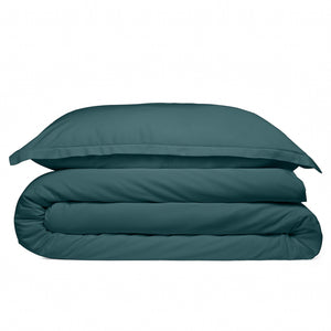 Cosy House Collection 100% Bamboo Duvet Cover Set in Dark Teal - view 2
