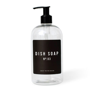 16oz Clear Plastic Dish Soap Dispenser - Black Label