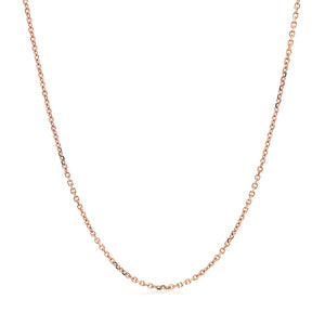 14k Rose Gold Diamond Cut Cable Link Chain 1.1mm