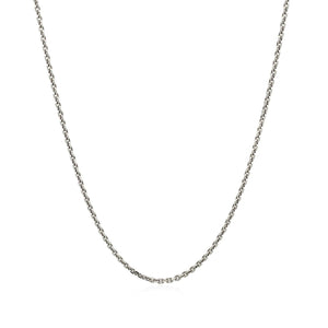 Sterling Silver Rhodium Plated Cable Chain 1.4mm