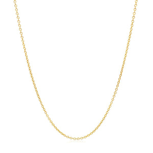 14k Yellow Gold Round Cable Link Chain 1.2mm