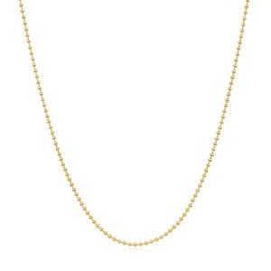 14k Yellow Gold Bead Chain 1.0mm