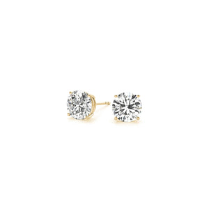1 1/2 cttw Certified IGI Lab Grown Round Diamond Stud Earrings 14k Yellow Gold (G/VS2)