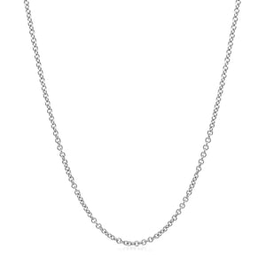 14k White Gold Round Cable Link Chain 1.5mm