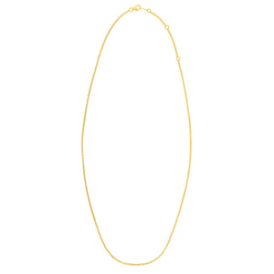 Double Extendable Cable Chain in 14k Yellow Gold (1.40 mm)