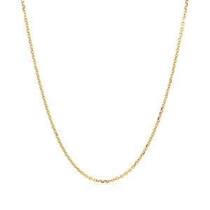18k Yellow Gold Diamond Cut Cable Link Chain (1.10 mm)