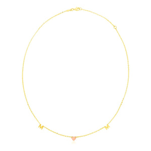 14k Yellow and Rose Gold Mom Necklace