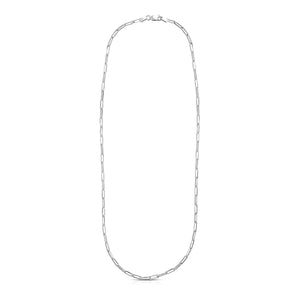 Sterling Silver Rhodium Plated Paperclip Chain (3.0 mm)