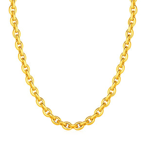 14k Yellow Gold Polished Oval Link Necklace