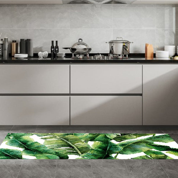Green Leaves 19.6 in. x 55 in. Anti-Fatigue Kitchen Runner Mat