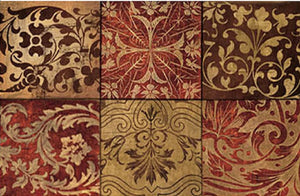 Red Mosaic Antifatigue Kitchen Mats