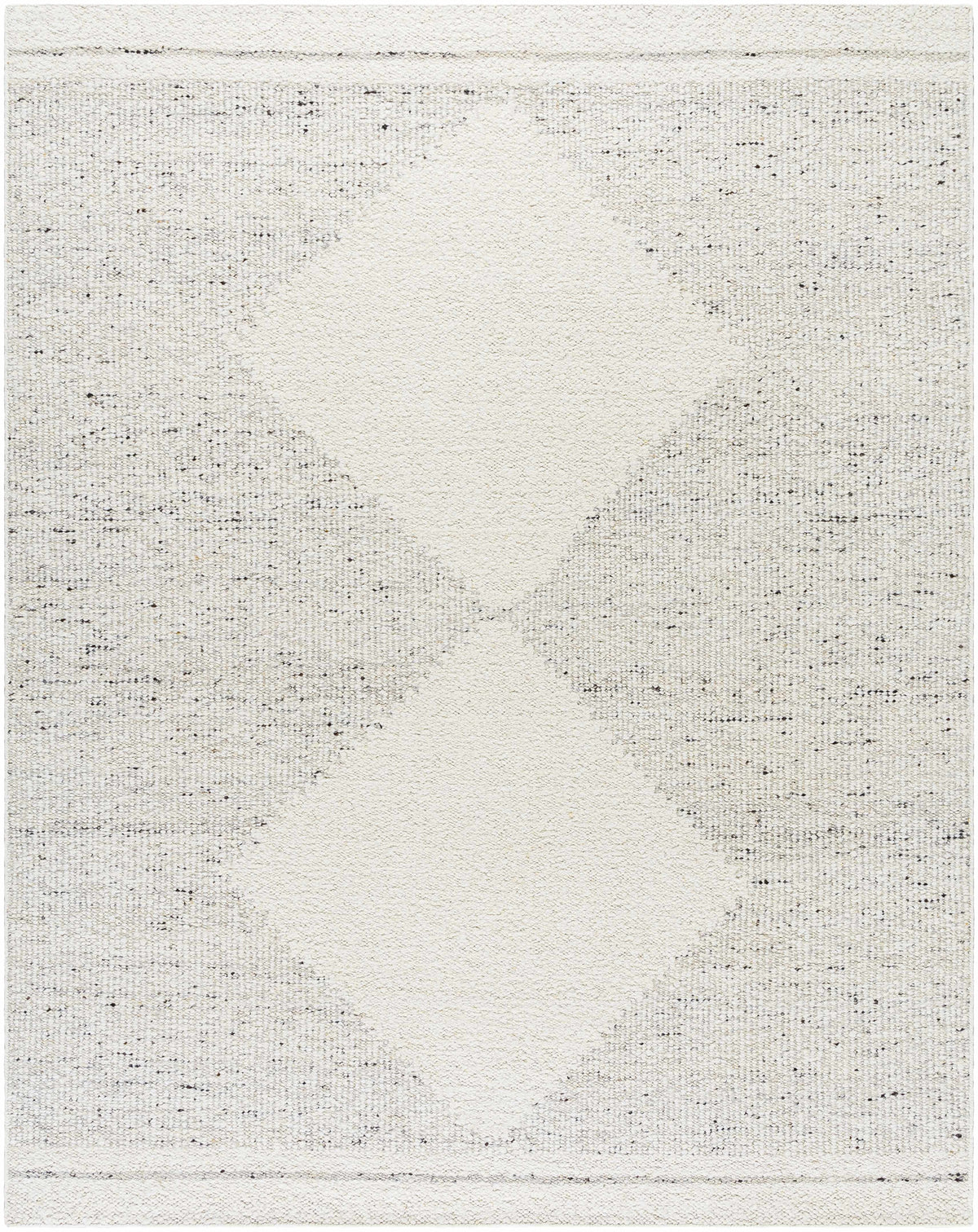 Ethara Ivory Charcoal Global Bohemian Tribal Pattern Wool Handmade Area Rug - Clearance
