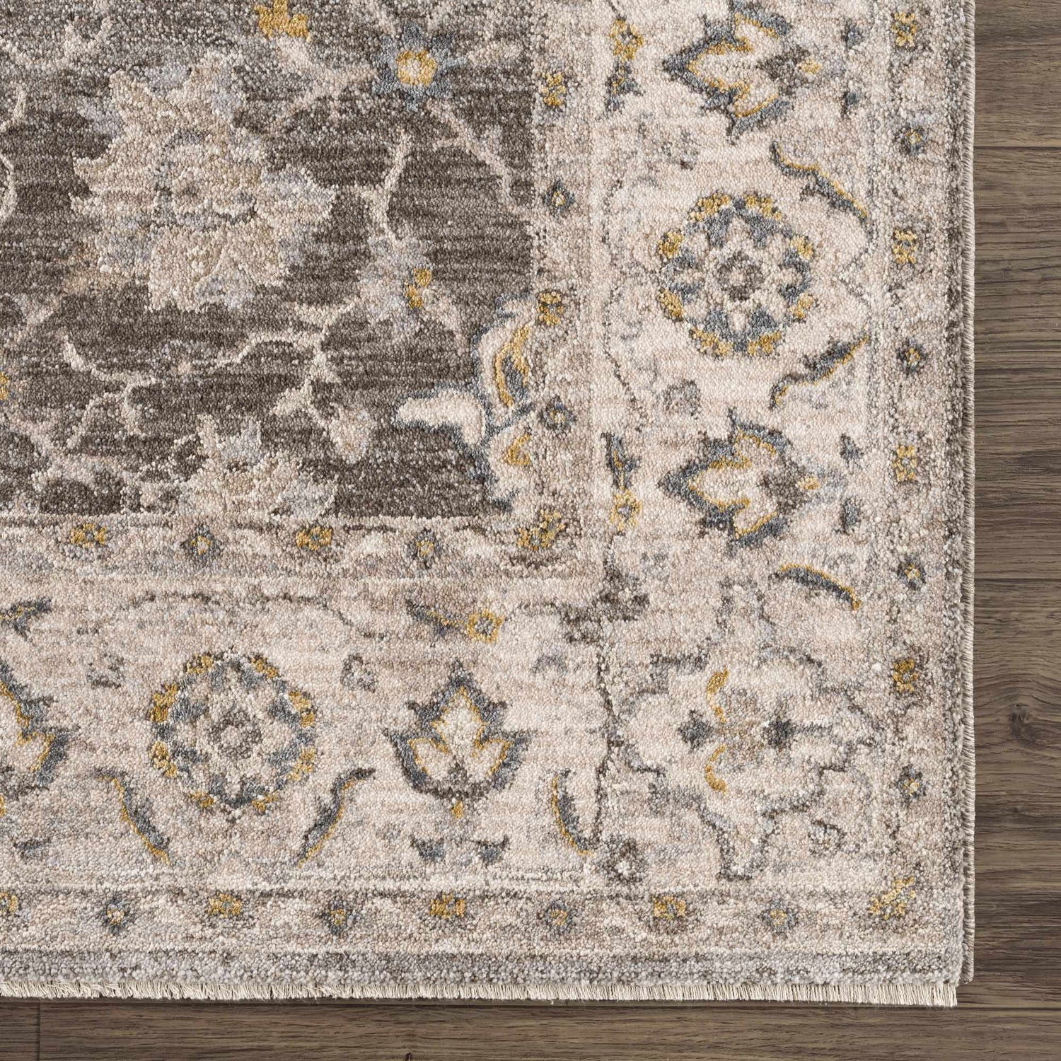Amaru Green Textured Rug with Fringes
