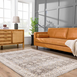 Amaru Green Textured Rug with Fringes