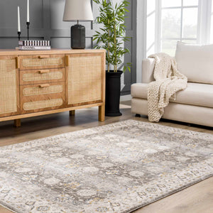 Amaru Green Textured Rug with Fringes