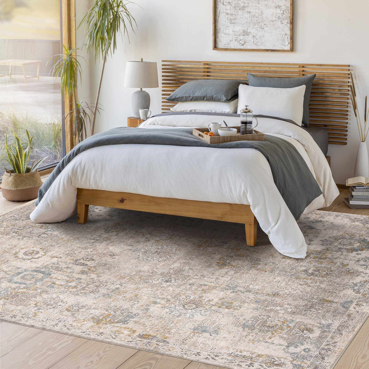 Alroy Textured Rug with Fringes