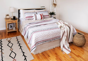 Boho Knitted Braided Tassel Throw Blanket