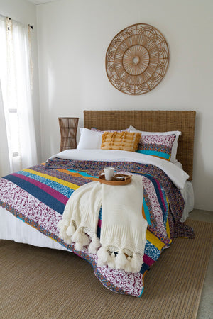 Boho Stripe 3-Piece Quilt Set