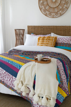 Boho Stripe 3-Piece Quilt Set