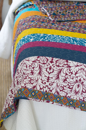 Boho Stripe 3-Piece Quilt Set