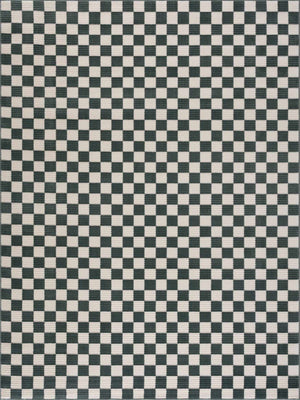 Kaysar Oil Green Checkered Washable Area Rug