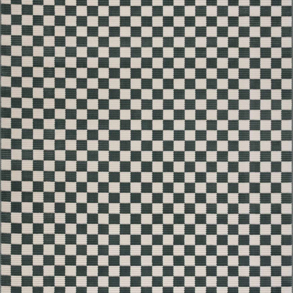 Kaysar Oil Green Checkered Washable Area Rug