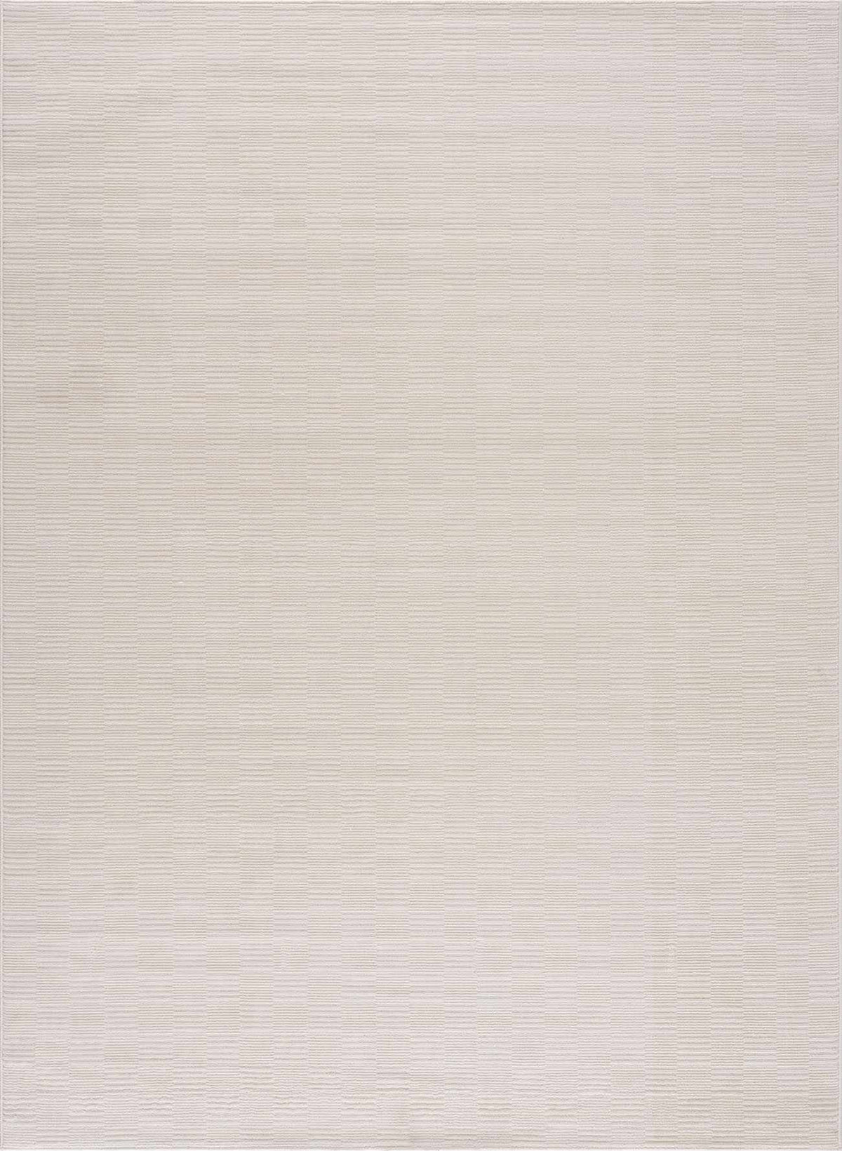 Kazuma Cream Checkered Washable Area Rug