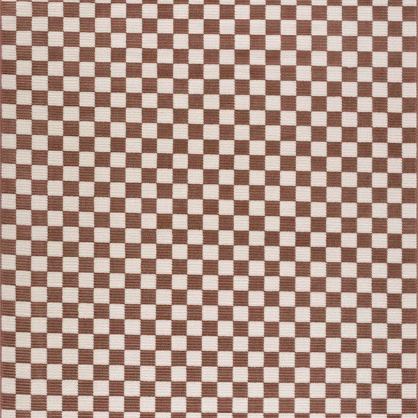 Kaysar Brown Checkered Washable Area Rug
