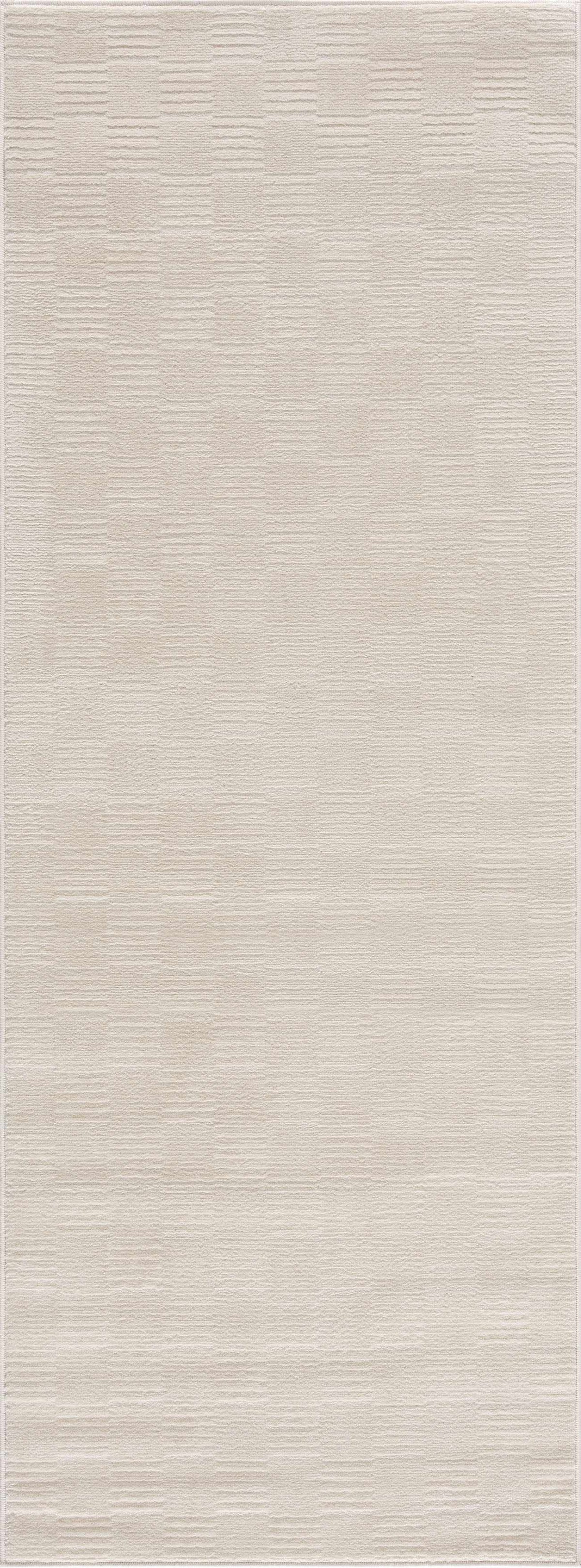 Kazuma Cream Checkered Washable Area Rug