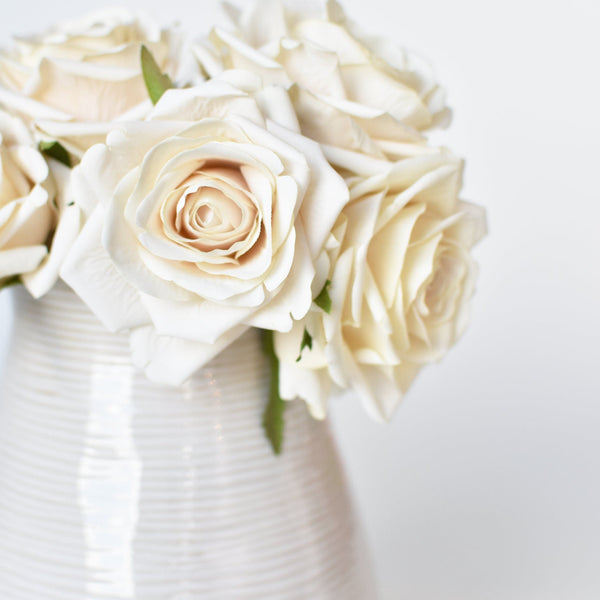 7.5" Faux Cream Rose Bundle (3 Stems)
