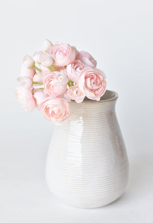 10" Faux Pale Pink Ranunculus Stem Bundle