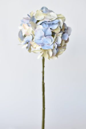 21" Faux Cream Lavender Light Blue Hydrangea Stem