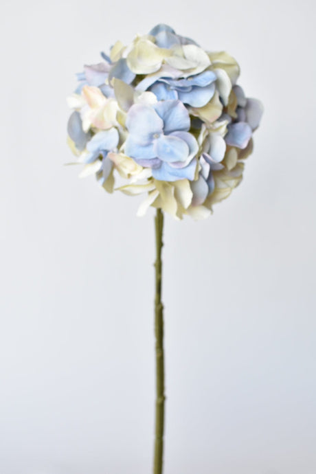 21" Faux Cream Lavender Light Blue Hydrangea Stem