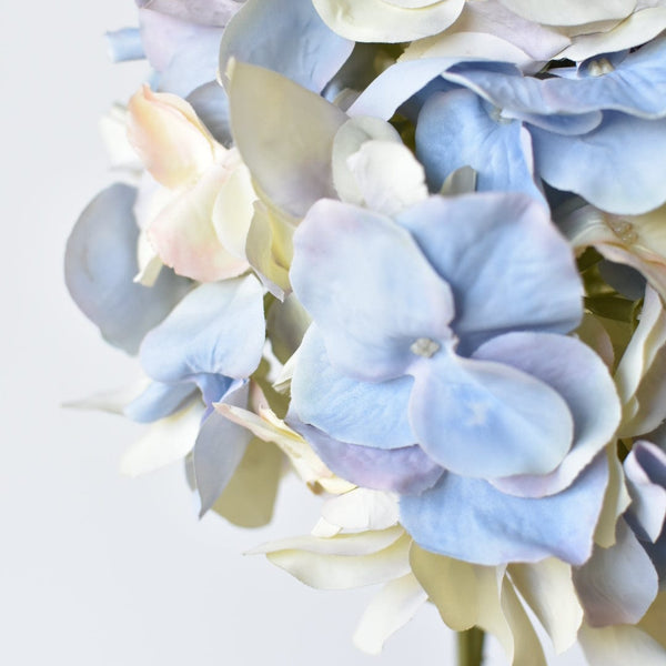 21" Faux Cream Lavender Light Blue Hydrangea Stem