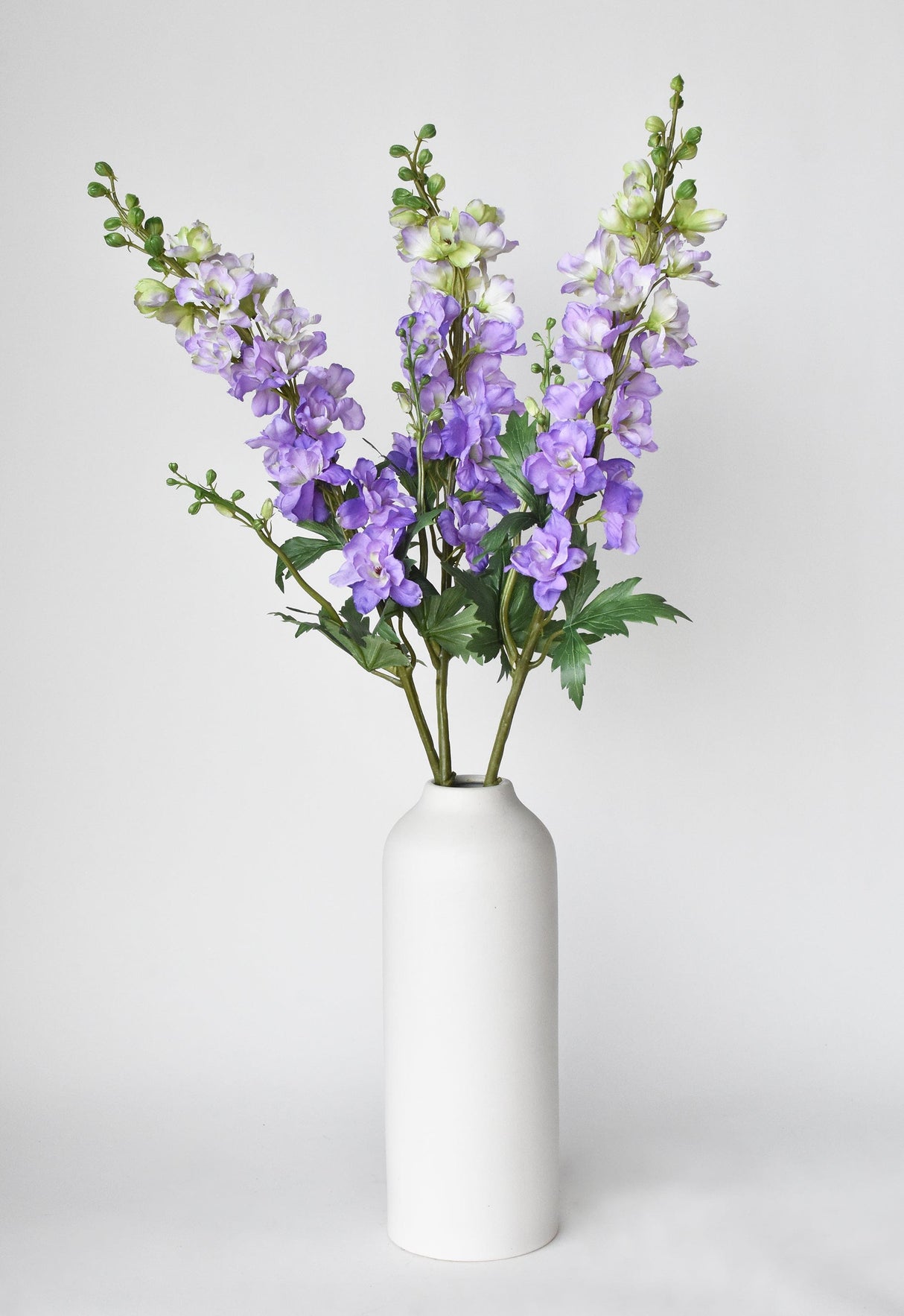 35" Faux Light Purple Delphinium Stem