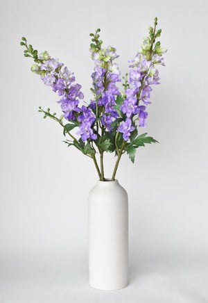 35" Faux Light Purple Delphinium Stem