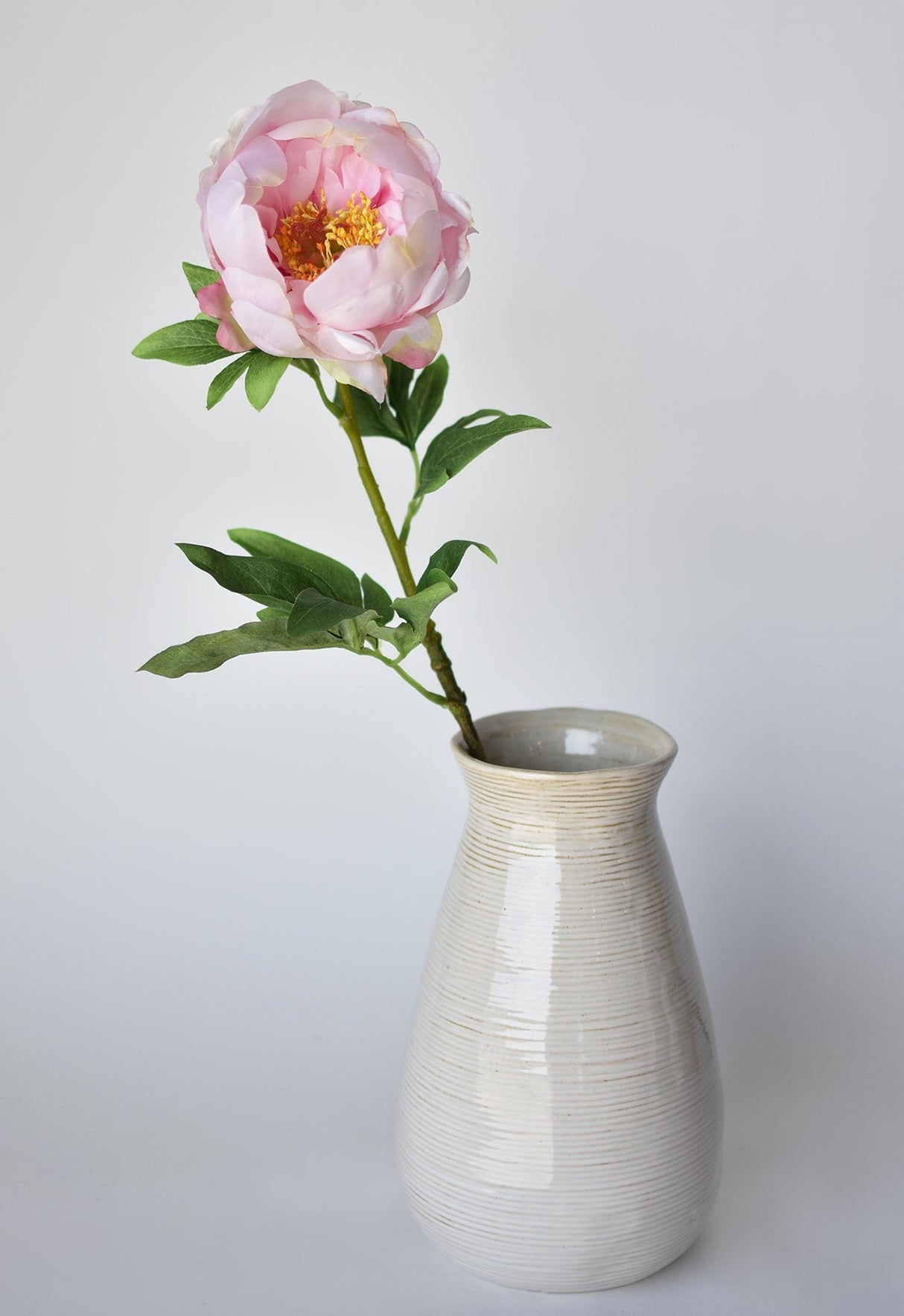 22" Faux Pink Peony Stem